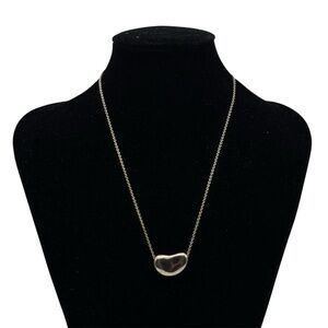 Tiffany & Co Elsa Peretti Bean Necklace Sterling Silver 925